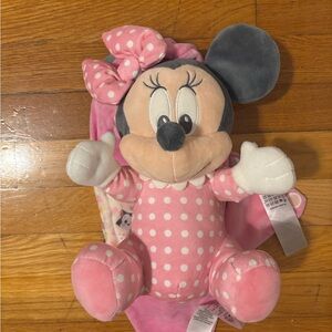 Disney Parks Baby Minnie Mouse in a Hoodie Pouch Blanket Plush Doll